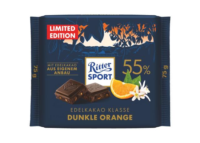 Ritter Sport Edelkakao Klasse 55% Dunkle Orange 75g