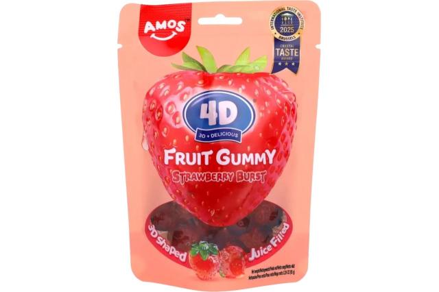 Amos 4D Fruit Gummy Strawberry Burst 65g