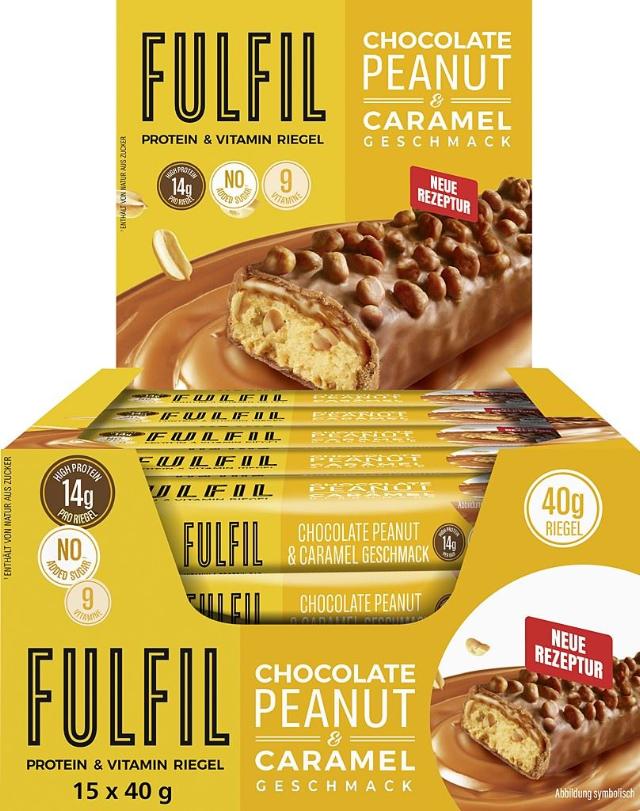 FULFIL Protein & Vitamin Bar Chocolate Peanut & Caramel Flavour 40g