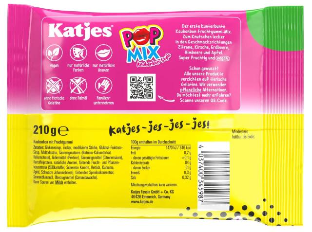 Katjes Pop Mix 210g - vegan