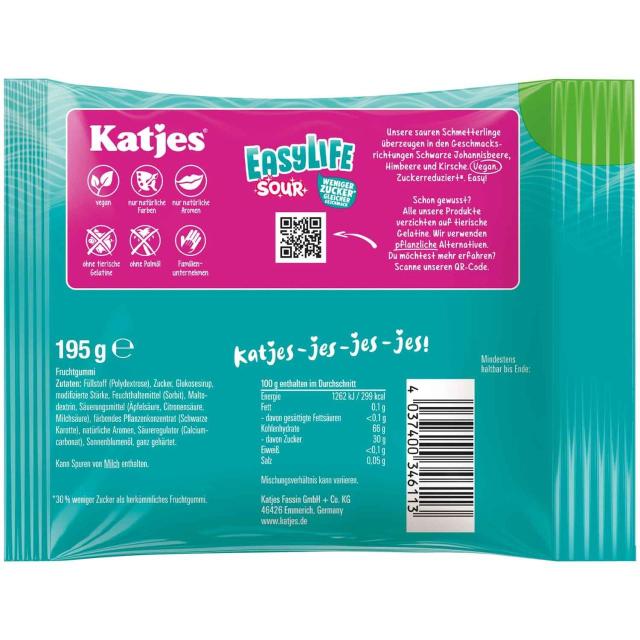 Katjes EasyLife Sour Less Sugar 195g - vegan