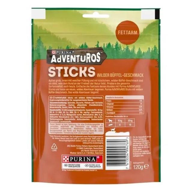 Adventuros Sticks Büffel 120g