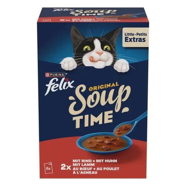 Felix Soup Time Original Rind, Huhn & Lamm 6x48g