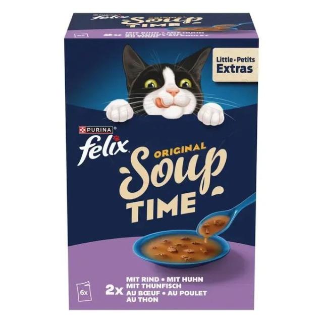 Felix Soup Time Original Rind, Huhn & Thunfisch 6x48g