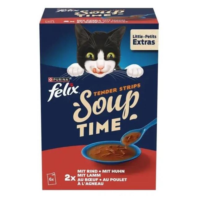 Felix Soup Time Tender Strips Rind, Huhn & Lamm  6x48g