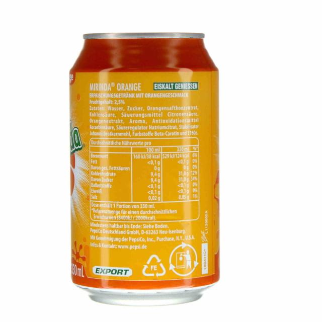 Mirinda Orange 24x330ml Can