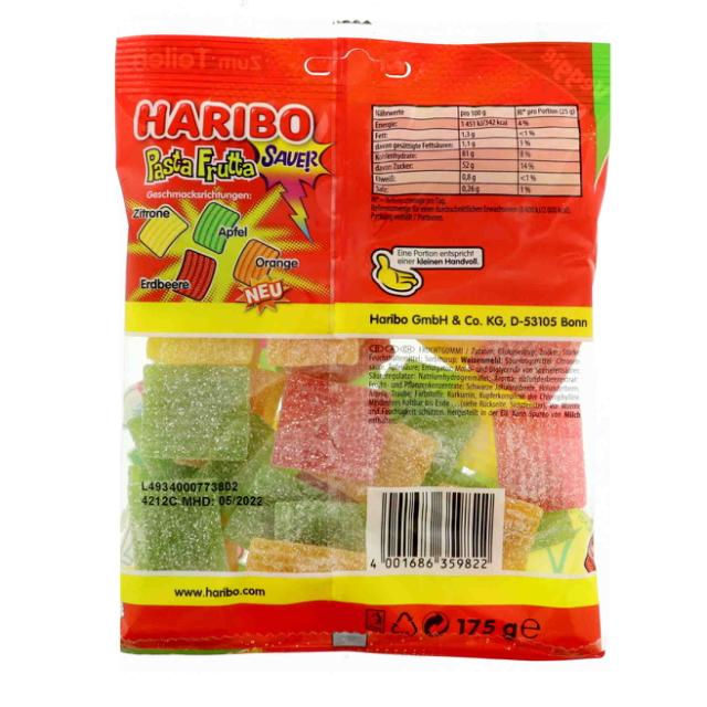 Haribo Pasta Frutta Sauer 175g - Veggie