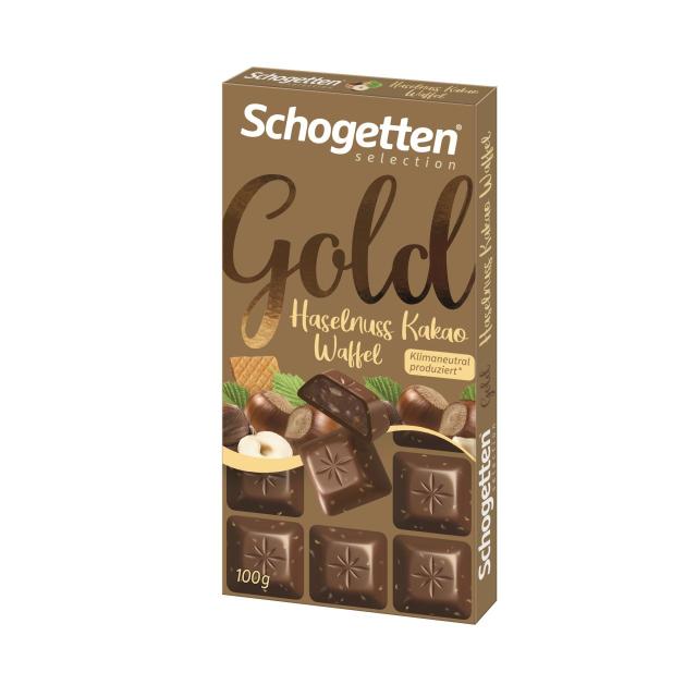 Schogetten Selection Gold Haselnuss Kakao Waffel 100g