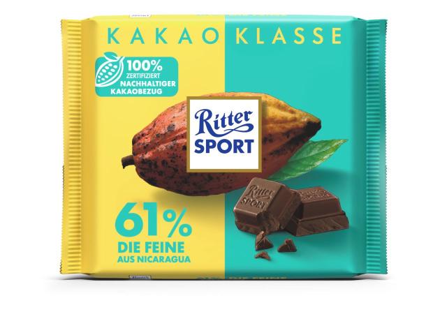 Ritter Sport Kakao Klasse 61% Die Feine aus Nicaragua 100g