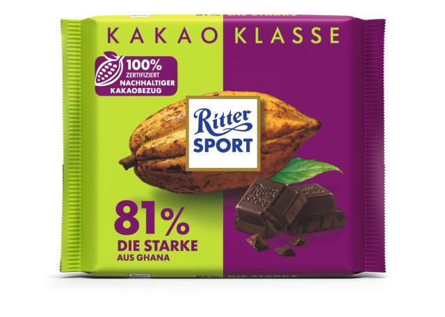 Ritter Sport Kakao Klasse 81% Die Starke aus Ghana 100g