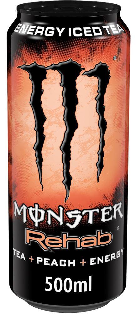Monster Energy Rehab Iced Tea Peach 12x500ml Can CCEP