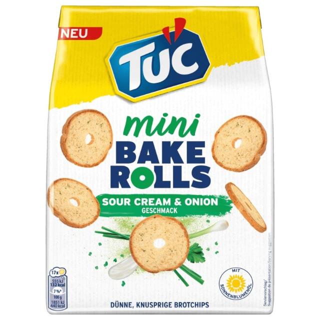 TUC Bake Rolls Sour Cream & Onion Mini 150g