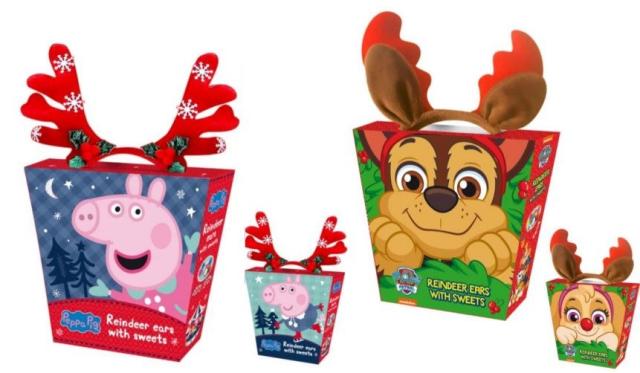 Paw Patrol/Peppa Pig Reindeer Ears With Sweets 100g Christmas Edition
