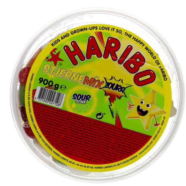 Haribo Stjerne Mix Sour 900g Disp.